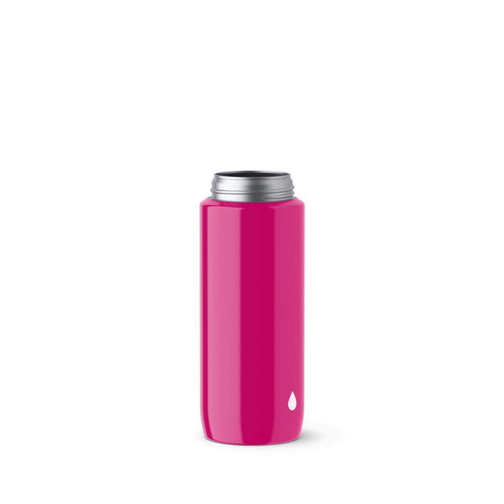 Emsa DRINK2GO Light Steel Trinkflasche, Flasche, Trinken, Wasser, Unterwegs, Edelstahl, Pink Drop White, 600 ml, N3010500