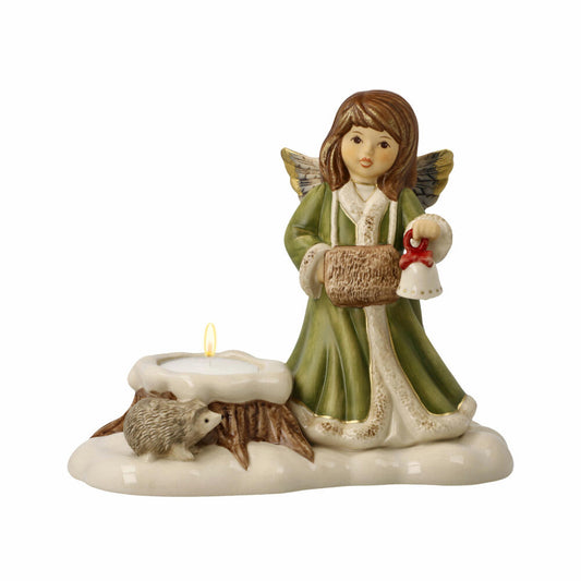 Goebel lantern friends from the forest, winter forest, Christmas, tealight holder, decoration, stoneware, H 14.5 cm, 66704341