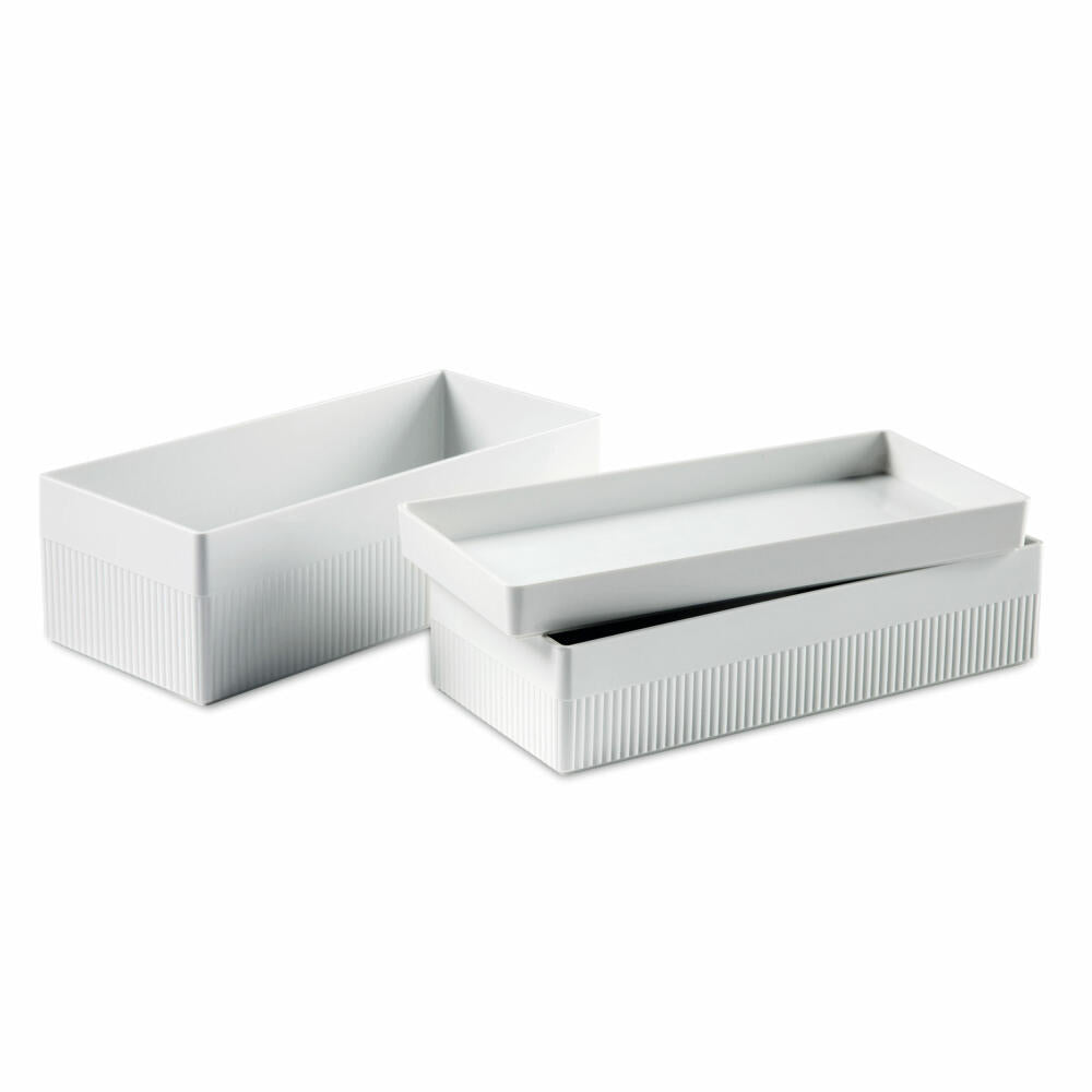 Authentics stacking box Kali M, storage box, ABS, white, 28.5 x 12 x 6 cm, 1300278