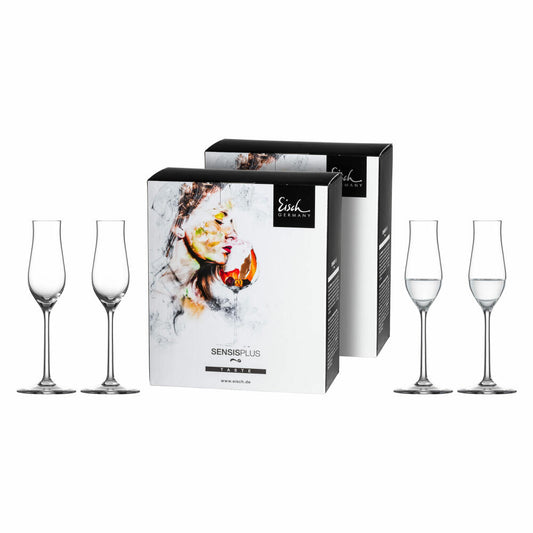 Eisch Grappa glass set of 4 Superior Sensis plus, shot glass, crystal glass, 109 ml, 25006045