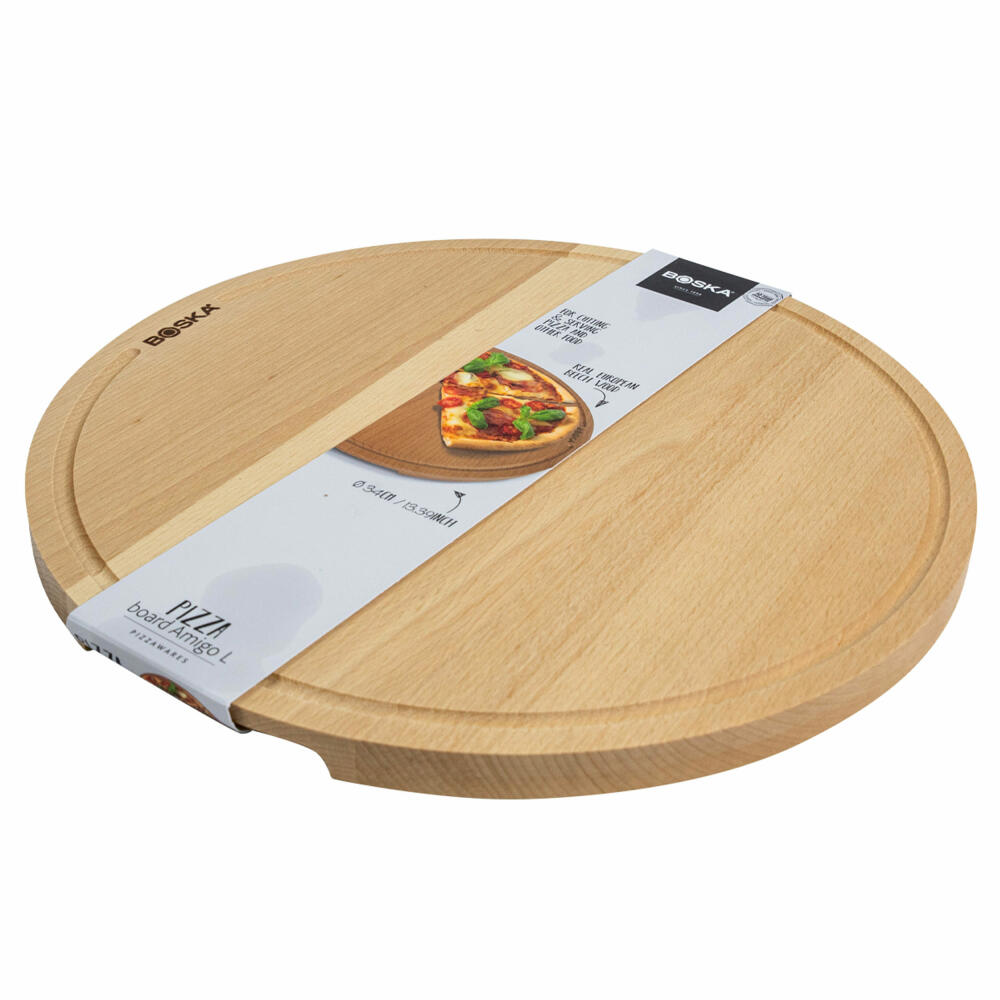 Boska Pizza Board Amigo L, Pizza Serving Board, Beechwood, Brown, 34 cm, 320537