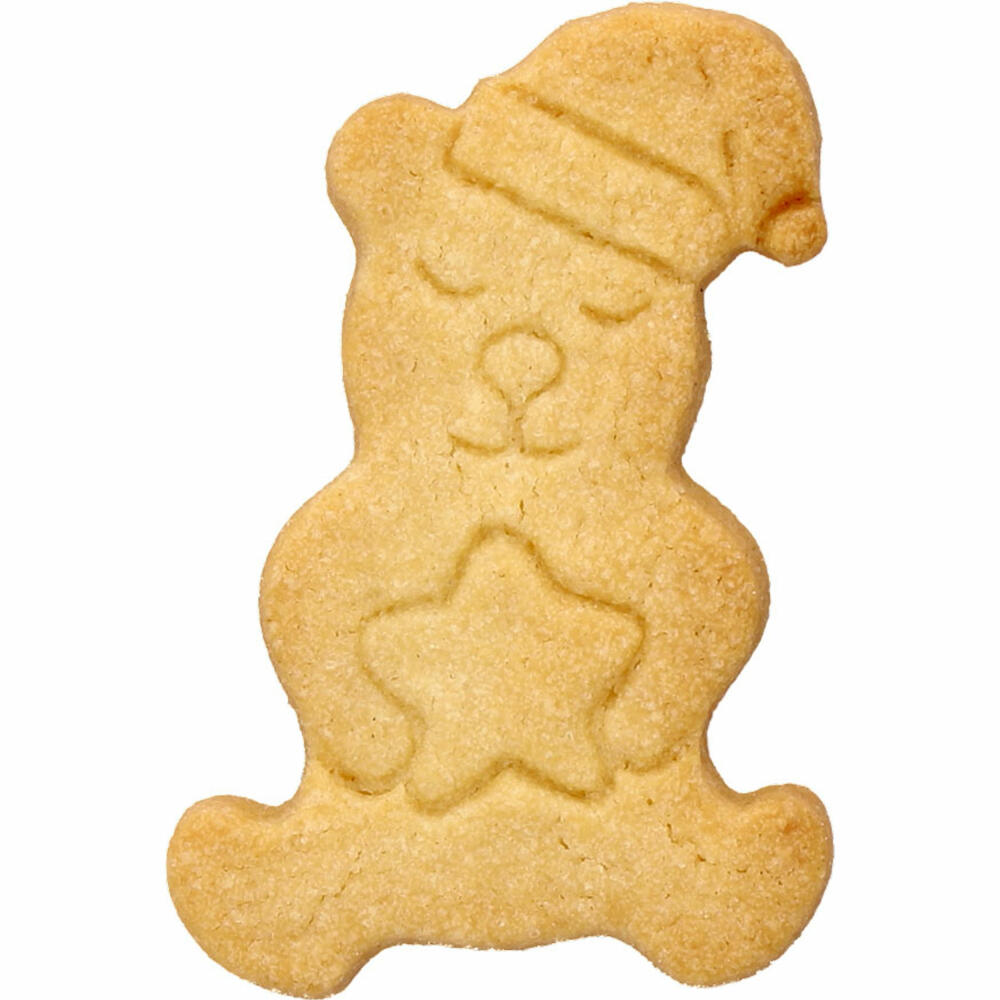 Birkmann cookie cutter Christmas teddy bear with star, cookie cutter, cookie mold, biscuit, cookies, stainless steel, 7 cm, 189867