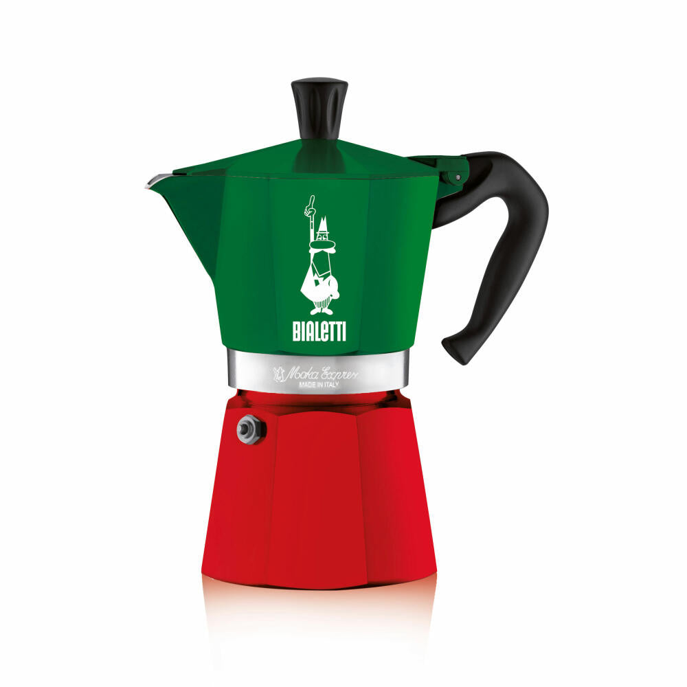 Bialetti Espresso Maker Moka Express Tricolore Italia for 6 Cups, Espresso, Espresso Pot, Coffee Maker, Aluminum, Colorful, 270 ml, 5323