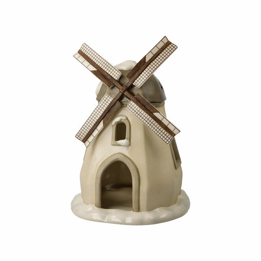 Goebel Lantern Snowy Windmill, Christmas, Winter Forest, Stoneware, Colorful, 66703811