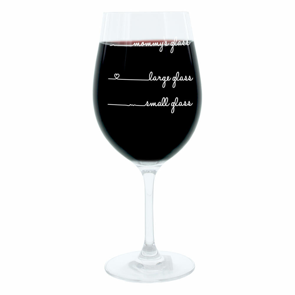 Leonardo Weinglas XL, Mommys Glass Handwriting, Mum, Mama, Geschenk Stimmungsglas mit lustiger Gravur, Mood Wein Glas, 610ml