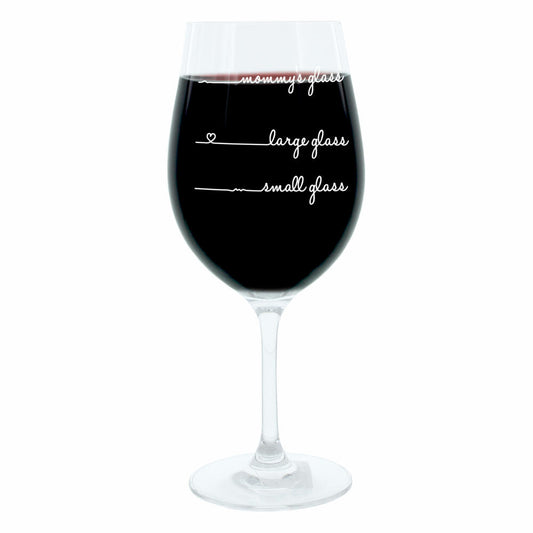 Leonardo Weinglas XL, Mommys Glass Handwriting, Mum, Mama, Geschenk Stimmungsglas mit lustiger Gravur, Mood Wein Glas, 610ml