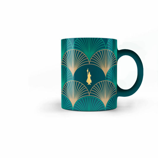 Bialetti Deco Glamour Mug, Cup, Coffee Mug, Coffee Cup, Porcelain, Green, 330 ml, FW2022039