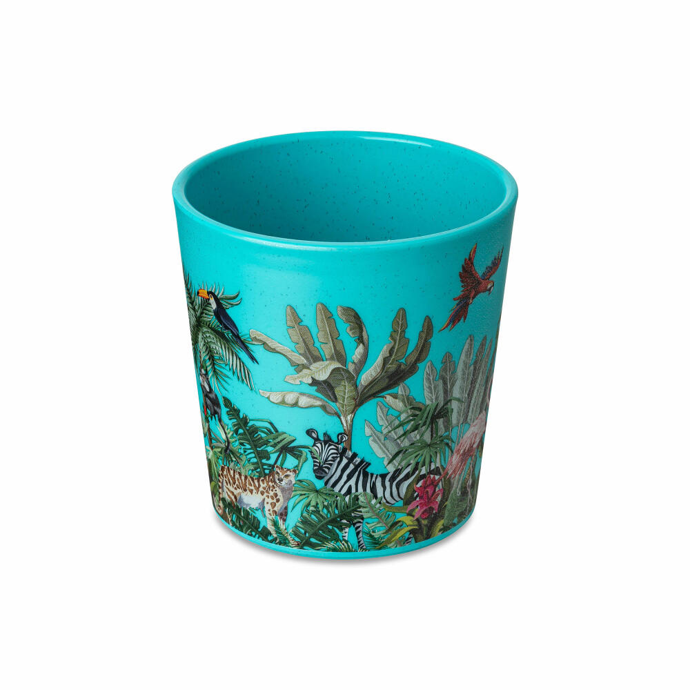 Koziol Becher Connect Cup S Jungle, Kunststoff-Holz-Mix, Organic Turquoise, 190 ml, 1416682