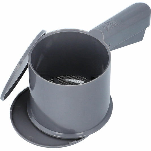 Birkmann Easy Baking Mehlsieb mit Deckel, Sieb, Küchensieb, Einhandsieb, Schüttelsieb, Kunststoff, Dunkelgrau, Ø 10 cm, 429659