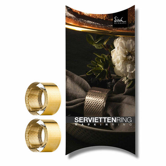 Eisch Serviettenringe 2er Set Aurea Gold, Serviettenhalter, Glas, Gold, 50 mm, 76690552