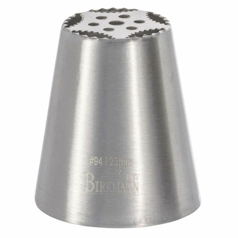 Birkmann flower nozzle #94, piping nozzle, decorating nozzle, baking accessories, stainless steel, Ø 2.3 cm, 411548