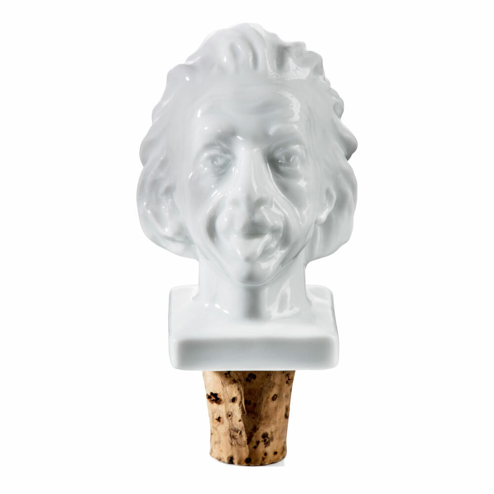 Donkey Products Drink With Einstein wine stopper, portrait cork, wine stopper, bottle closure, wine cork, cork, porcelain / cork, 200536