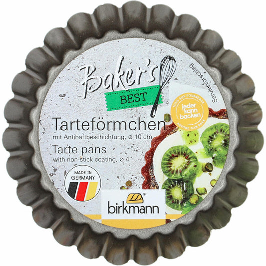 Birkmann Bakers Best tart tin, baking pan, tartlet pan, carbon steel, Ø 10 cm, 886285