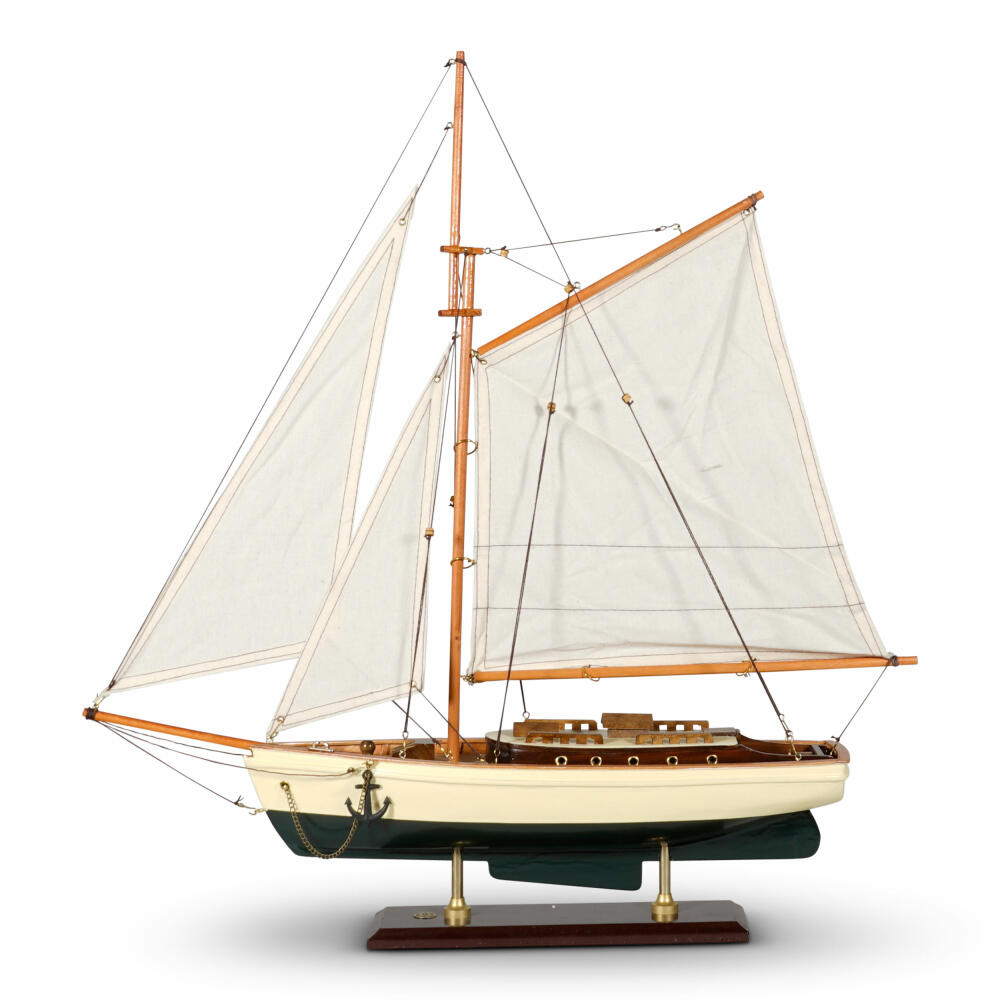 Authentic Models Ship Model 1930 Classic Yacht Small, Desk Decoration, Wood, Cotton, AS134