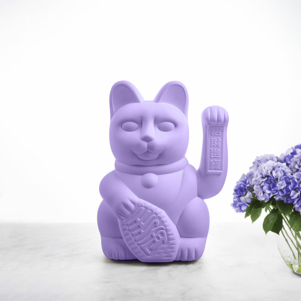 Donkey Products Lucky Cat Maneki Neko Large, waving cat, lucky charm, plastic, lilac, 30 cm, 330547