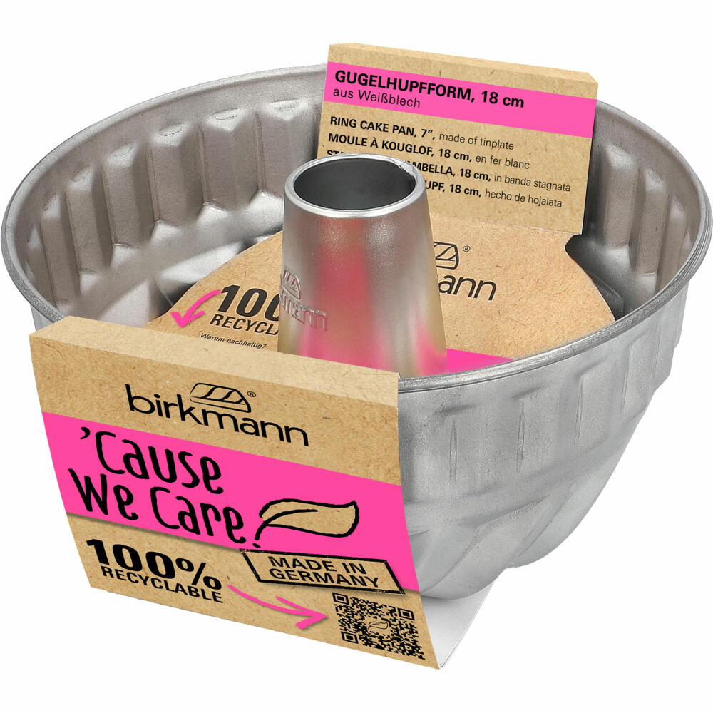 Birkmann Cause We Care Gugelhupfform, Backform, Kuchenform, Gugelhupf, Weißblech, Ø 18 cm, 889088