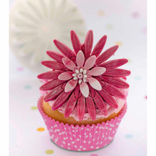Städter Profi-Ausstecher mit Auswerfer Sonnenblume Gerbera, Ausstechform, Fondant, Marzipan Form, Kunststoff, Ø 7 cm, 170179