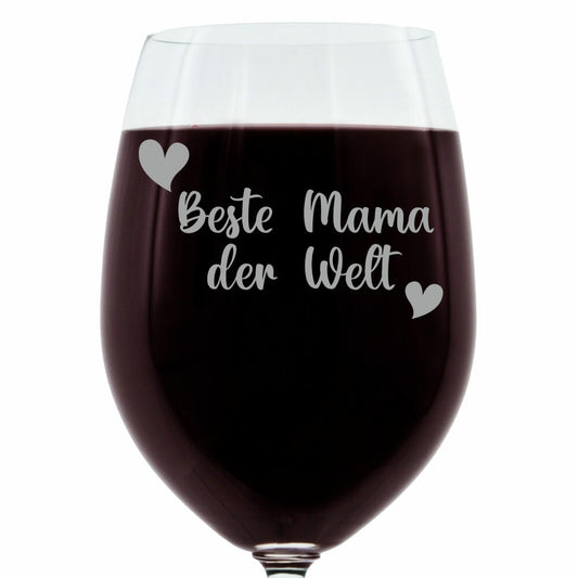 Leonardo wine glass, gift mood glass with engraving, mood glass, best mom in the world, bold, 400 ml