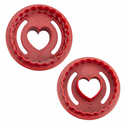 Städter Linzer Cookie Cutter Spitzbub Heart Wavy Double-Sided, Cookie Cutter, Cookie Mold, Cookies, Plastic, 954138