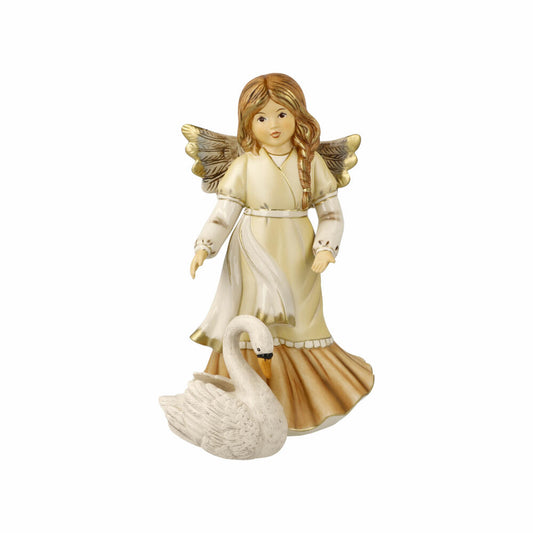 Goebel Angel Graceful Swan Friend, Decorative Figure, Stoneware, Champagne, 26 cm, 41670071