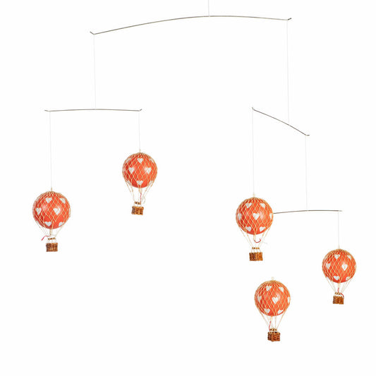 Authentic Models Mobile Flying the Skies Herzen Rot, Hängedekoration, Ballon, Rattan / Papier / Kunststoff, AP134
