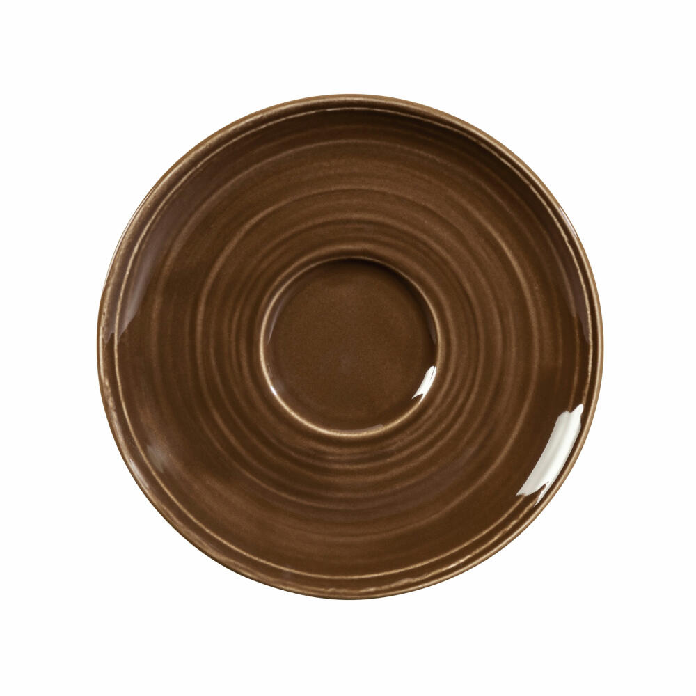 Seltmann Weiden Terra combination saucer large, saucer, porcelain, earth brown, Ø 16.1 cm, 001.765001
