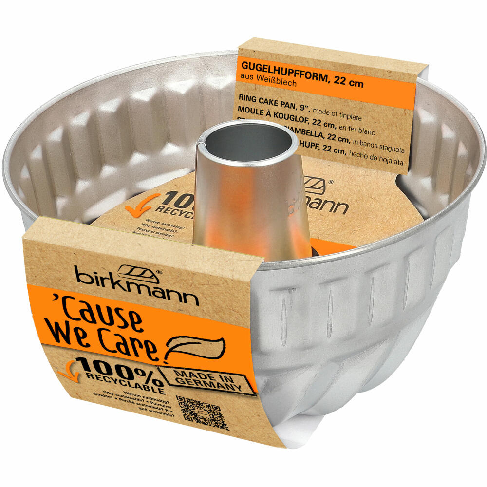 Birkmann Cause We Care Gugelhupfform, Backform, Kuchenform, Gugelhupf, Weißblech, Ø 22 cm, 889095