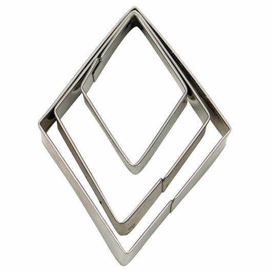 Städter Terrace Cookie Cutter Rhombus Set Smooth, 3-piece, Cookie Cutter, Cookie Mold, Biscuit, Cookies, Stainless Steel, 956194