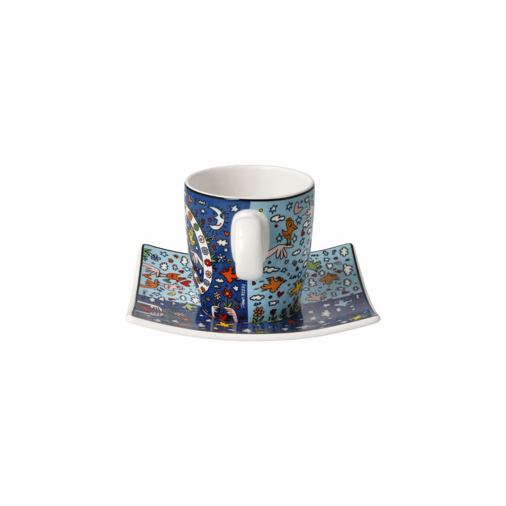 Goebel espresso cup James Rizzi - Give Peace a Chance, Fine Bone China, colorful, 0.1 L, 26102741