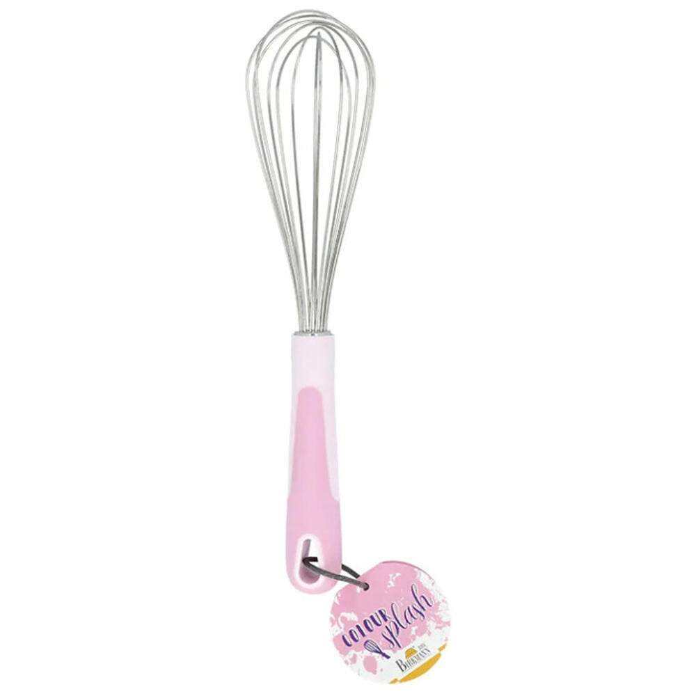 Birkmann Colour Kitchen whisk, mixing whisk, whipping whisk, stainless steel / plastic, pink, 27 cm, 422384