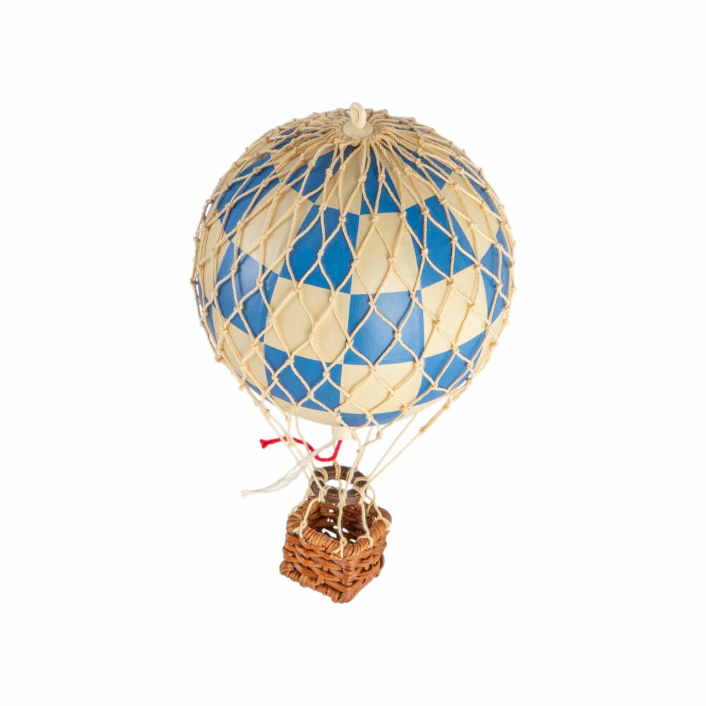 Authentic Models Hängedekoration Floating in the Skies Check Blue, Ballon, Rattan / Papier / Kunststoff, AP160CB