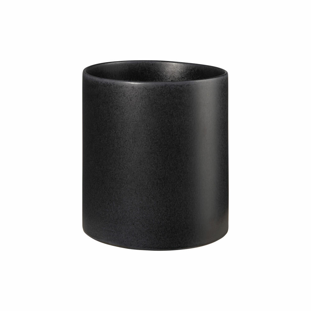 ASA Selection haruko Übertopf Black Iron, Blumentopf, Pfanzentopf, Pflanzkübel, Blumenkübel, Steingut, Schwarz Matt, H 15 cm, 64053174