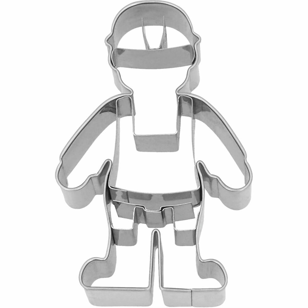 Birkmann cookie cutter construction worker, with internal embossing, cookie cutter, cookie shape, biscuit, biscuits, stainless steel, 8 cm, 199286