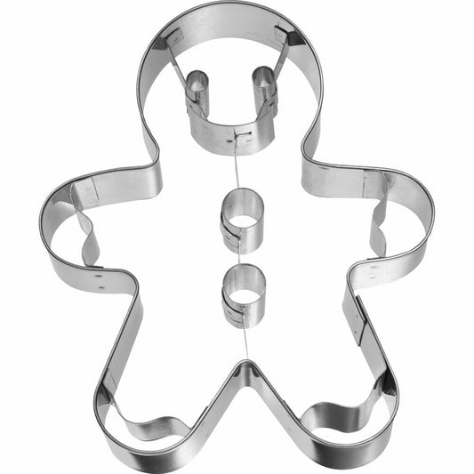 Birkmann Gingerman cookie cutter, with internal embossing, cookie cutter, cookie mold, biscuit, cookies, stainless steel, 12 cm, 194144