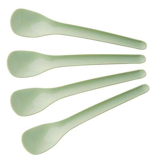 Fackelmann egg spoon set of 4 Eco, breakfast spoon, cutlery, Green PE, green, 14 cm, 33020