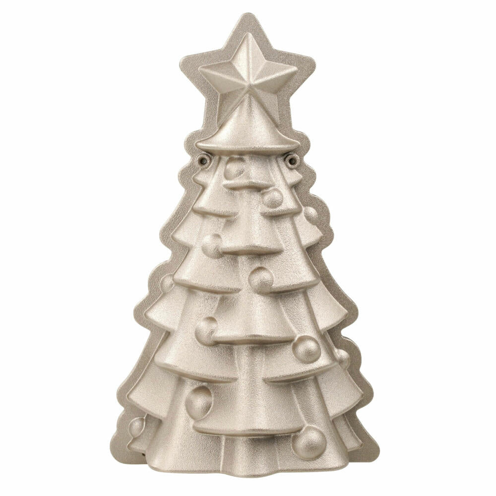 Dr. Oetker Christmas Tree Motif Baking Pan, White Christmas Baking, Baking Pan, Cast Aluminium, Cream Metallic, 1392