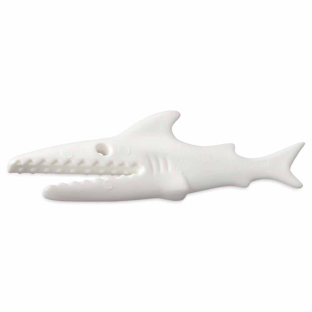 Koziol Klammer-Set Sharky 20-tlg., Beutelklammern, Wäscheklammern, Recycling-Kunststoff, Recycled White, 1414125