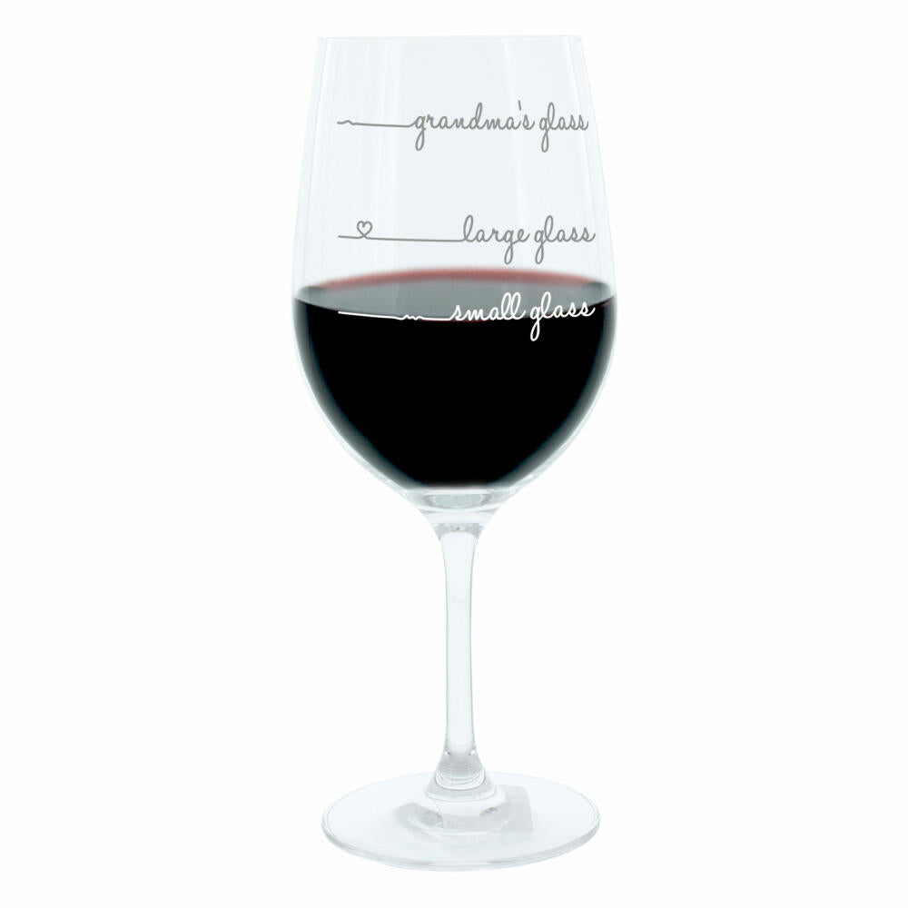 Leonardo Weinglas XL, Grandmas Glass Handwriting, Geschenk Stimmungsglas mit lustiger Gravur, Mood Wein Glas, 610ml