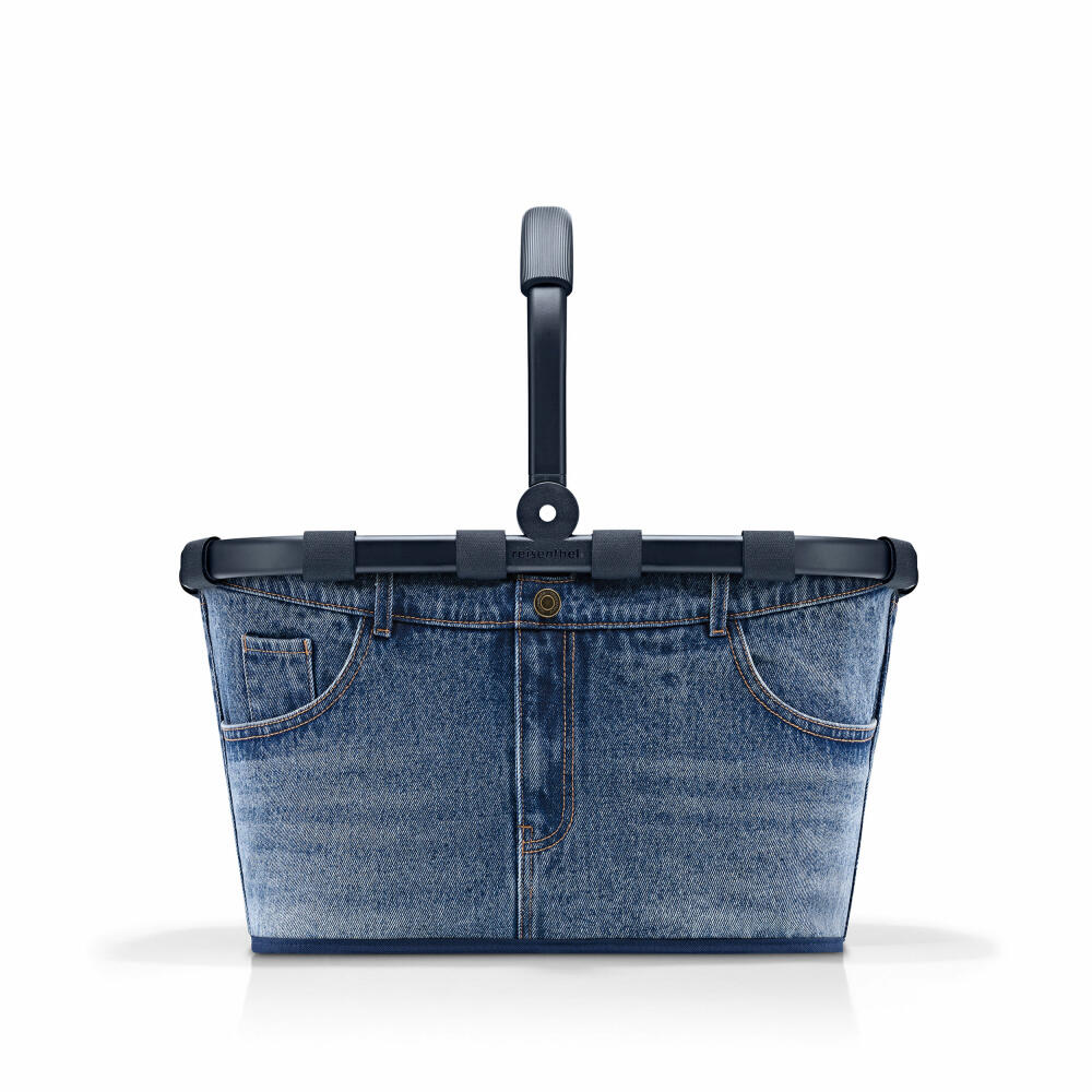 reisenthel carrybag, Einkaufskorb, Korb, Picknickkorb, Tragetasche, Jeansmaterial, Frame Jeans Classic Blue, 22 L, BK4082