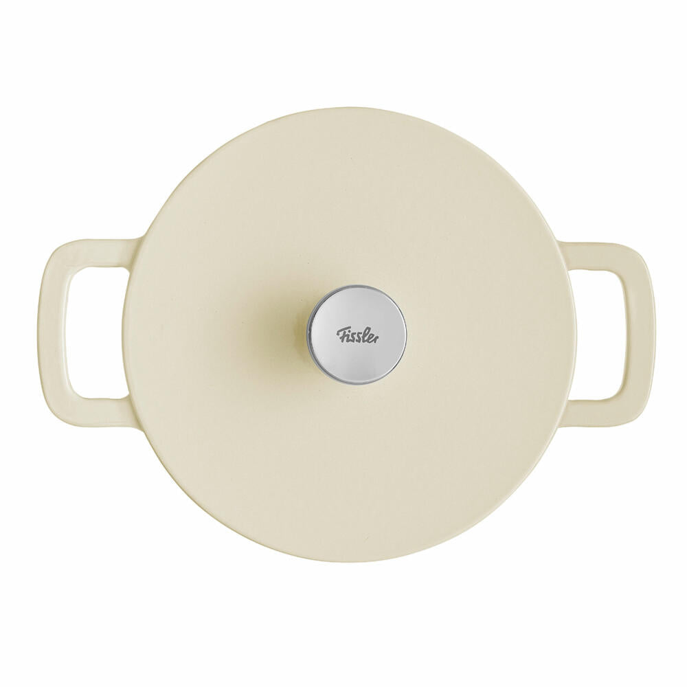 Fissler Bräter Moments Collection, Topf, Gusseisen, Elfenbeinweiß, 24 cm, 064-500-24-000