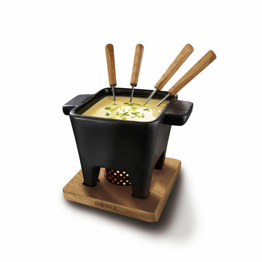 Boska Tapas Fondue Set Nero L, Käsefondue, 8-tlg., Schokofondue, Käsezubehör, 600 ml, 853529