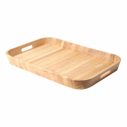 Continenta tray, with handles, serving tray, wooden tray, breakfast tray, rubberwood, 53 x 35 cm, 3281