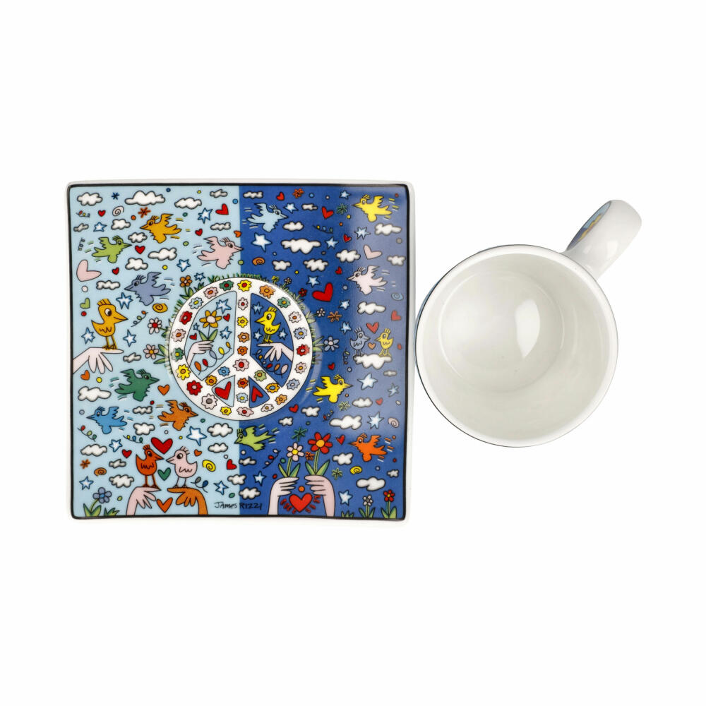 Goebel espresso cup James Rizzi - Give Peace a Chance, Fine Bone China, colorful, 0.1 L, 26102741