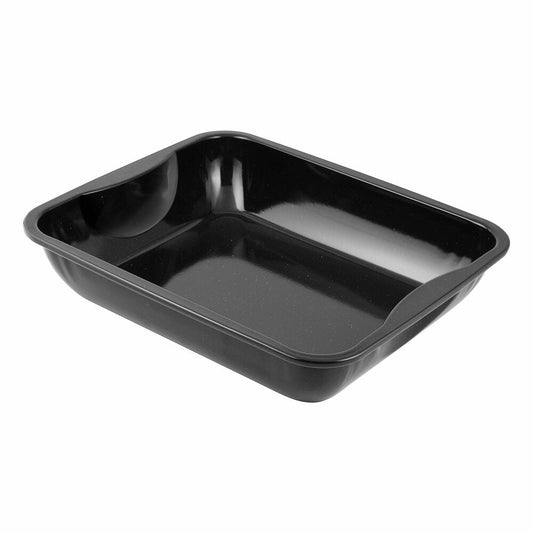 Zenker Special Cooking XXL-Bräter Emaille, Auflaufform, Schmortopf, Gänsebräter, Stahlblech, Schwarz, L 40 cm, 7203