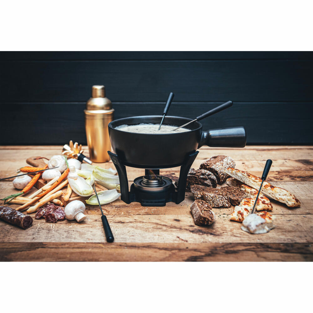 Boska Fondue Set Nero, Cheese Fondue, 9-piece, Chocolate Fondue, Cheese Accessories, 853528