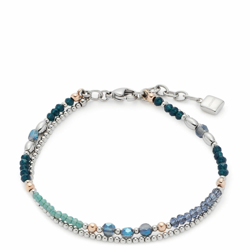 Leonardo Jewels Armband Natalina, Armreif, Arm Band, Schmuck, Edelstahl, Glas, Blau, 017908