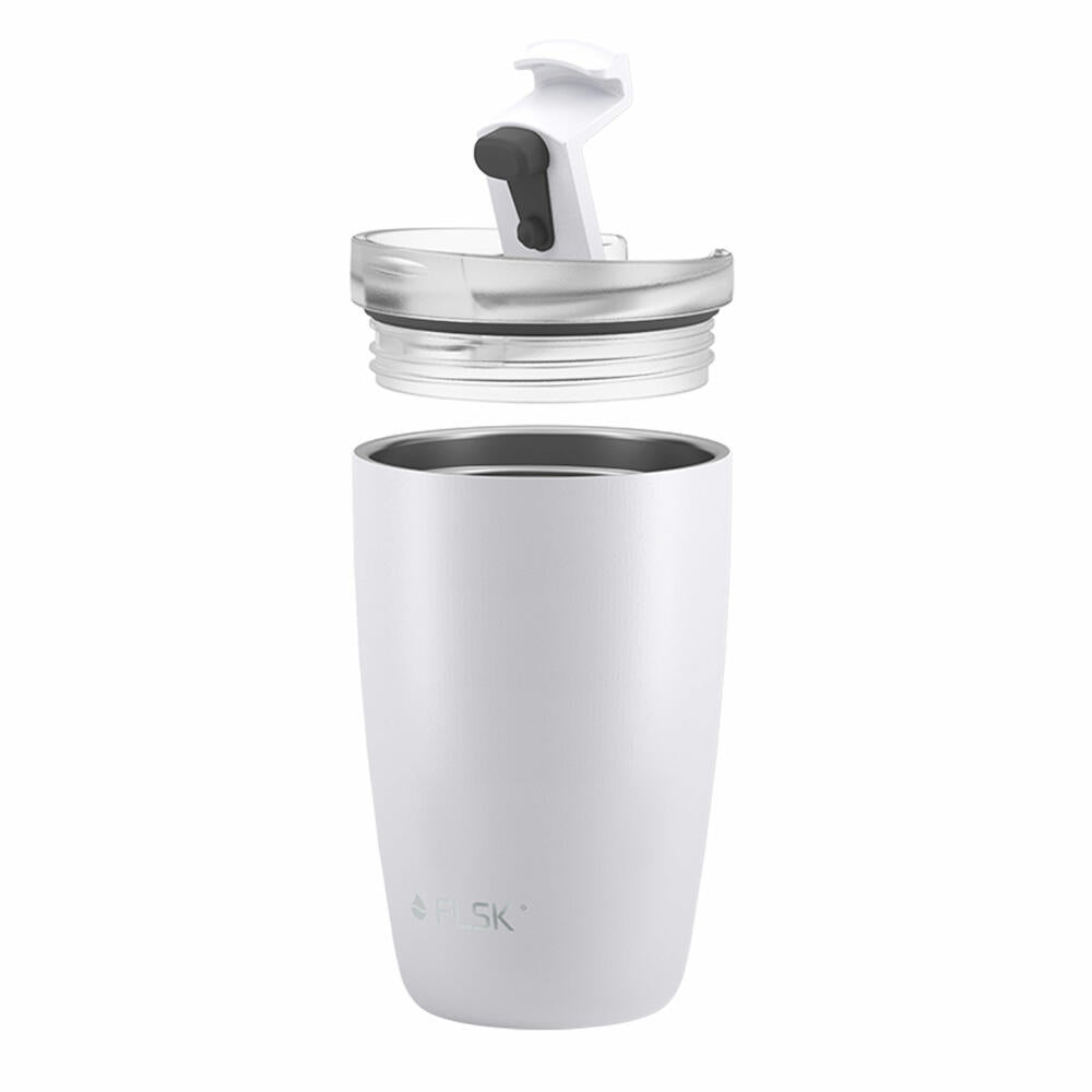 FLSK CUP Coffee To Go Mug White, Coffee Mug, Insulated Mug, Thermo Mug, Stainless Steel, 350 ml, 1030-0350-0010