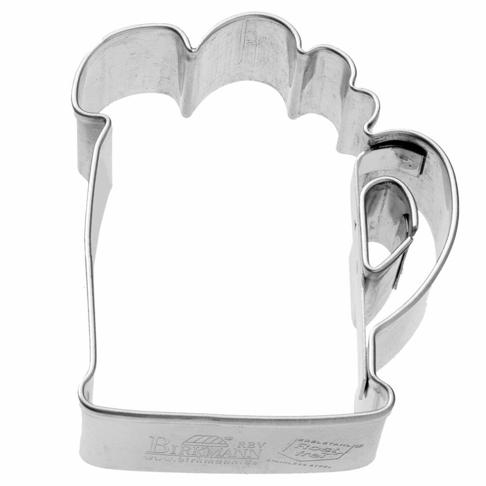 Birkmann cookie cutter beer mug, cookie cutter, cookie mold, biscuit, cookies, stainless steel, 6.5 cm, 192522