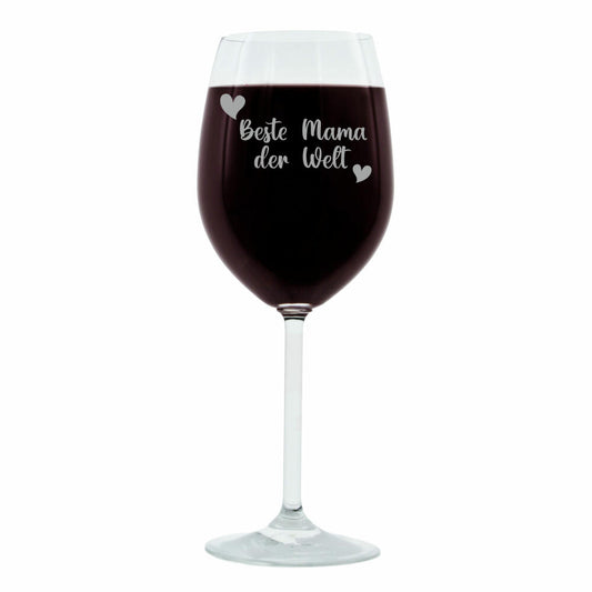 Leonardo wine glass, gift mood glass with engraving, mood glass, best mom in the world, bold, 400 ml