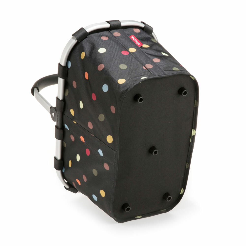 reisenthel carrybag mit cover, 2-tlg., Einkaufskorb, Deckel, Abdeckung, Korb, Polyestergewebe, dots / black, 22 L